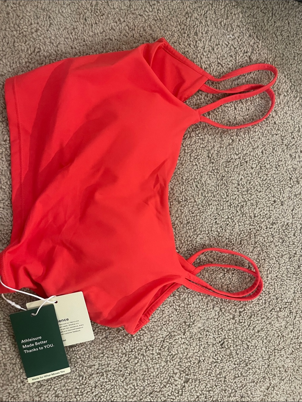 HALARA Bright Red Athletic Crop Top with Double Straps